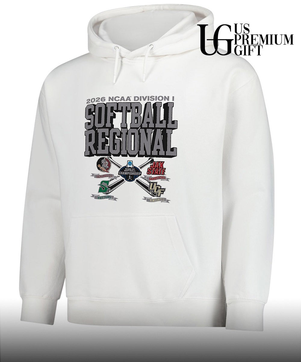 Florida State Seminoles and Jacksonville State Gamecocks and Stetson Hatters and UCF Knights 2026 NCAA Division I Softball Regional logo shirt