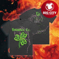 Fontaines D.C. Merch Romance Shamrock Faded Black Two Sided Shirt