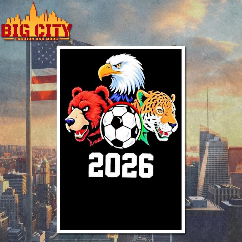 Football Soccer 2026 Mascots Usa Canada Mexico Fan Shirt