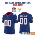France National Team x NFL Road Custom Football Jersey