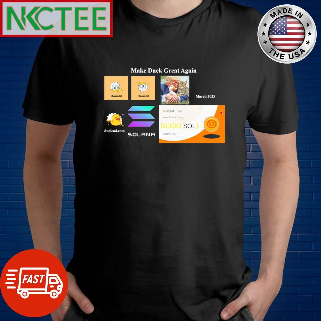 Funny Donald Trump and Donald Duck and OrangeX  new listing duck coin and Solana shirt