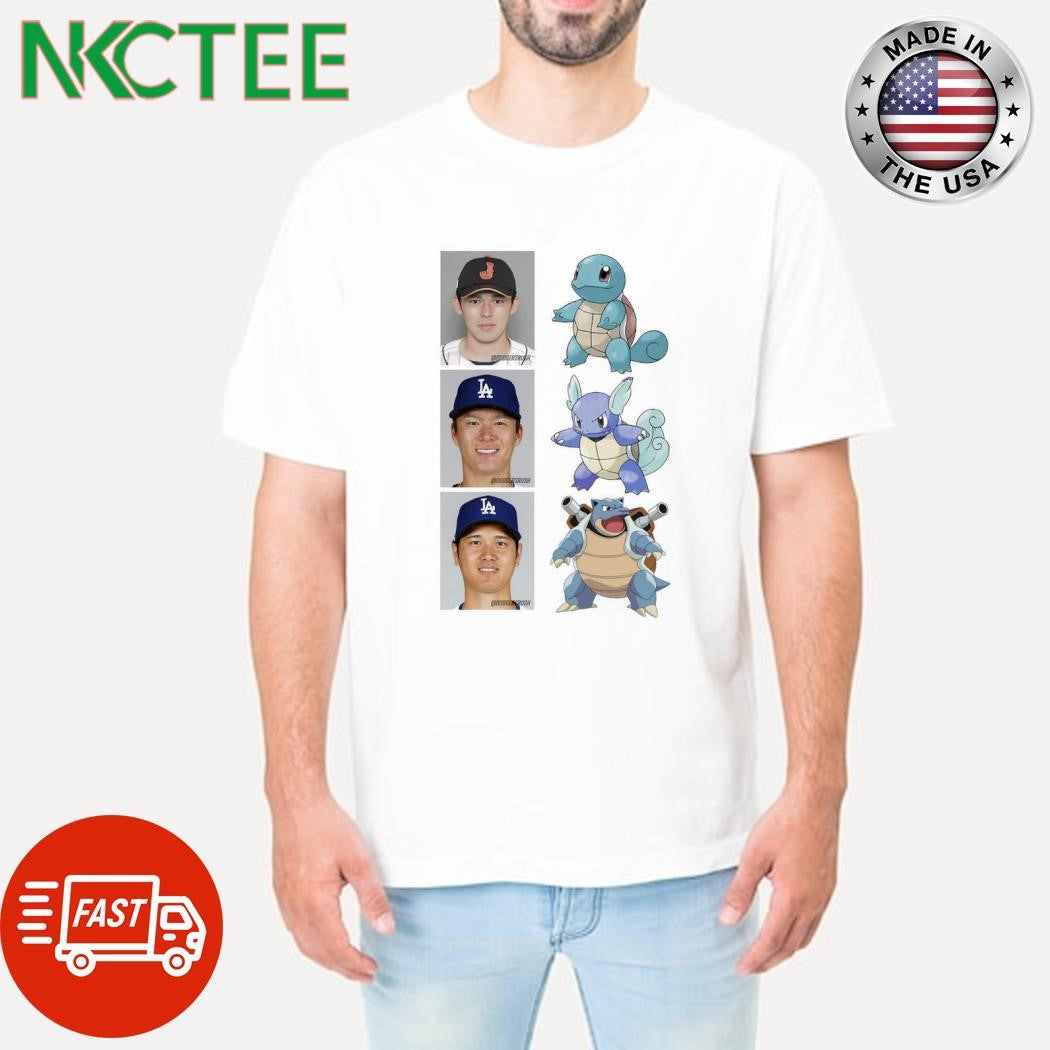 Funny Rōki Sasaki Squirtle Yoshinobu Yamamoto Wartortle Shohei Ohtani Blastoise shirt
