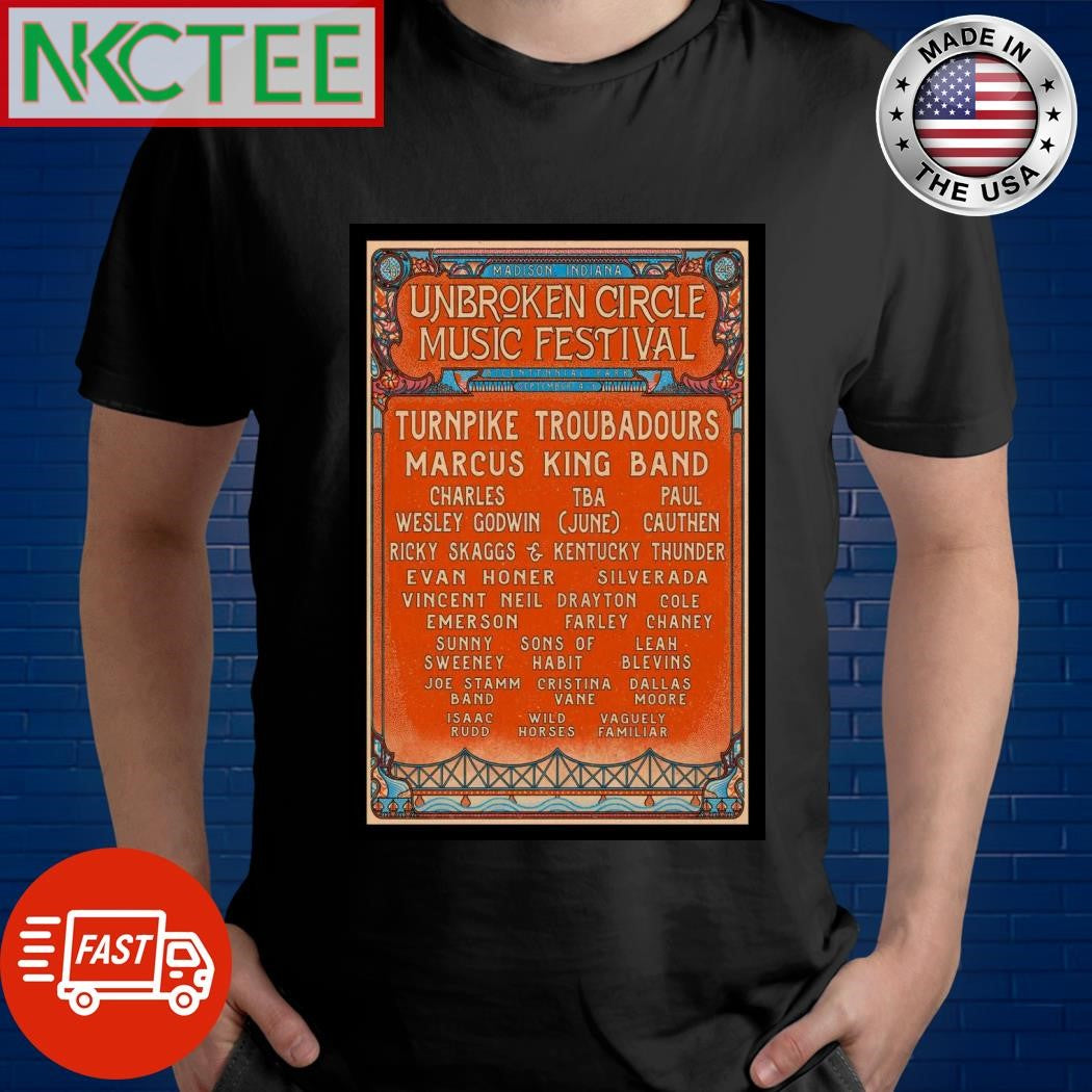 Funny Unbroken Circle Music Festival September 4-6 2025 Bicentennial Park Madison, Indiana Poster Shirt