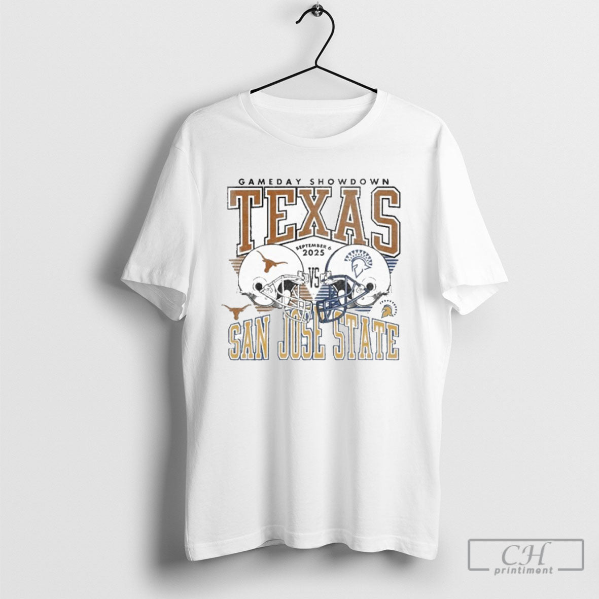 Gameday Showdown 2025 Texas Vs San Jose State Matchup T T Shirt
