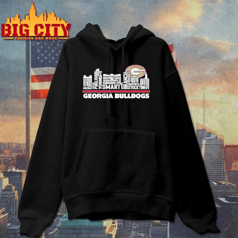 Georgia Bulldogs Football Name Players Shape Skyline City Shirt