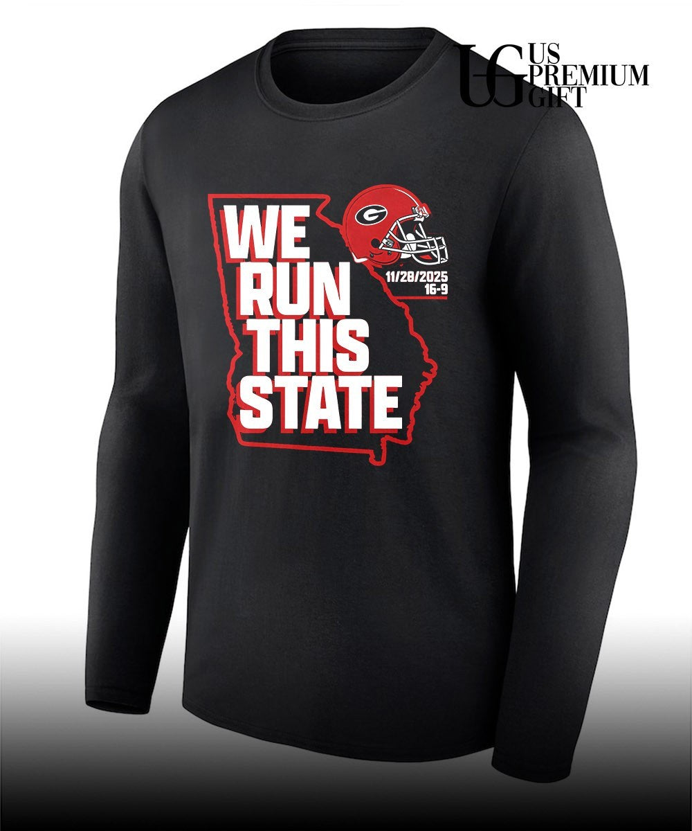 Georgia Bulldogs we run this state football 2025 graphic pride shirt