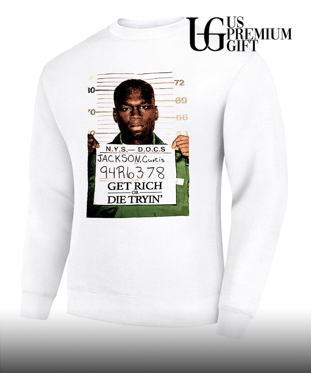 Get Rich or Die Tryin’ mugshot shirt