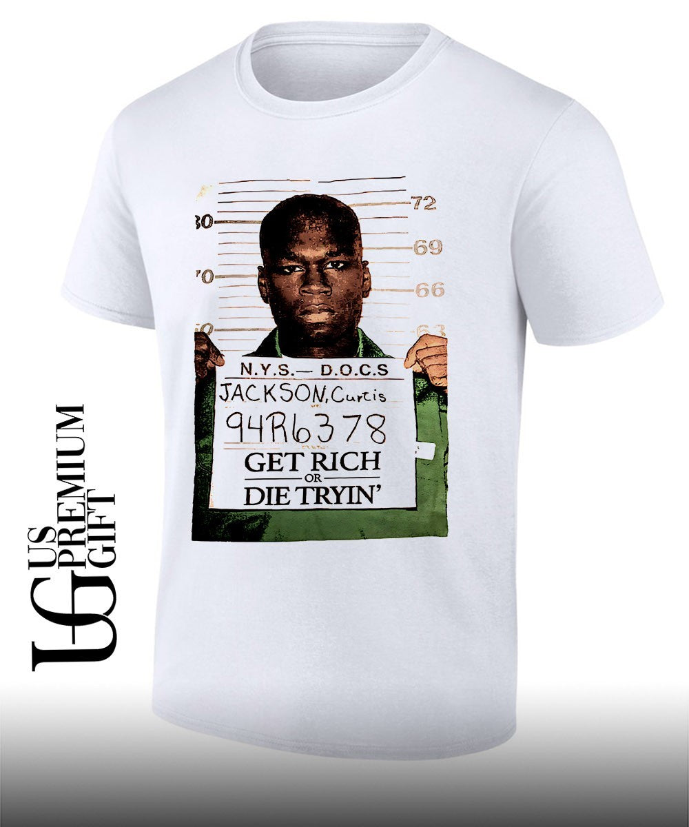Get Rich or Die Tryin’ mugshot shirt