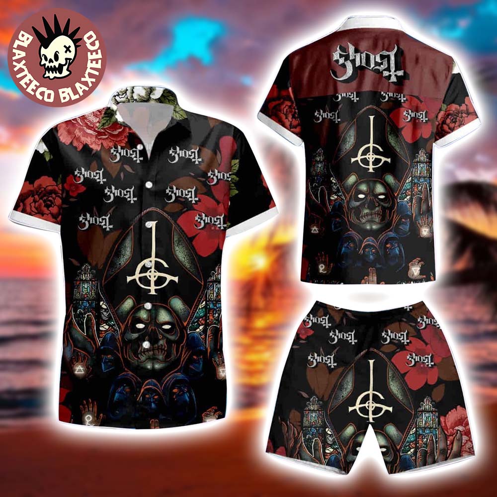 Ghost Band Papa Emeritus Horror Floral Style Summer 2025 Hawaiian Shirt
