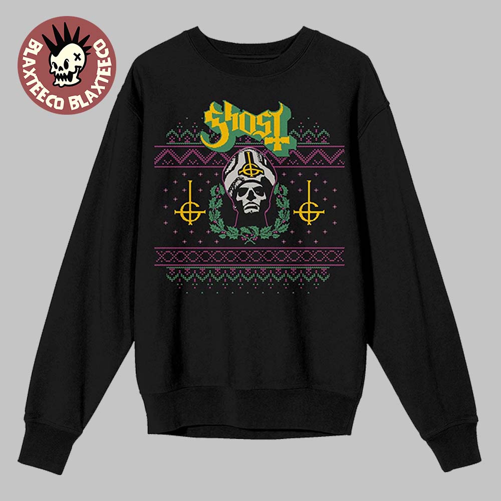 Ghost Papa Emeritus Festive Xmas Style Holiday Sweatshirt