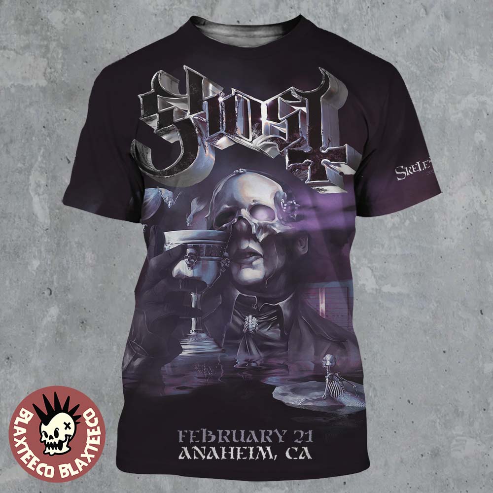 Ghost Skeletour 2026 Anaheim California Ritual Art At Honda Center On February 21 2026 All Over Print Shirt