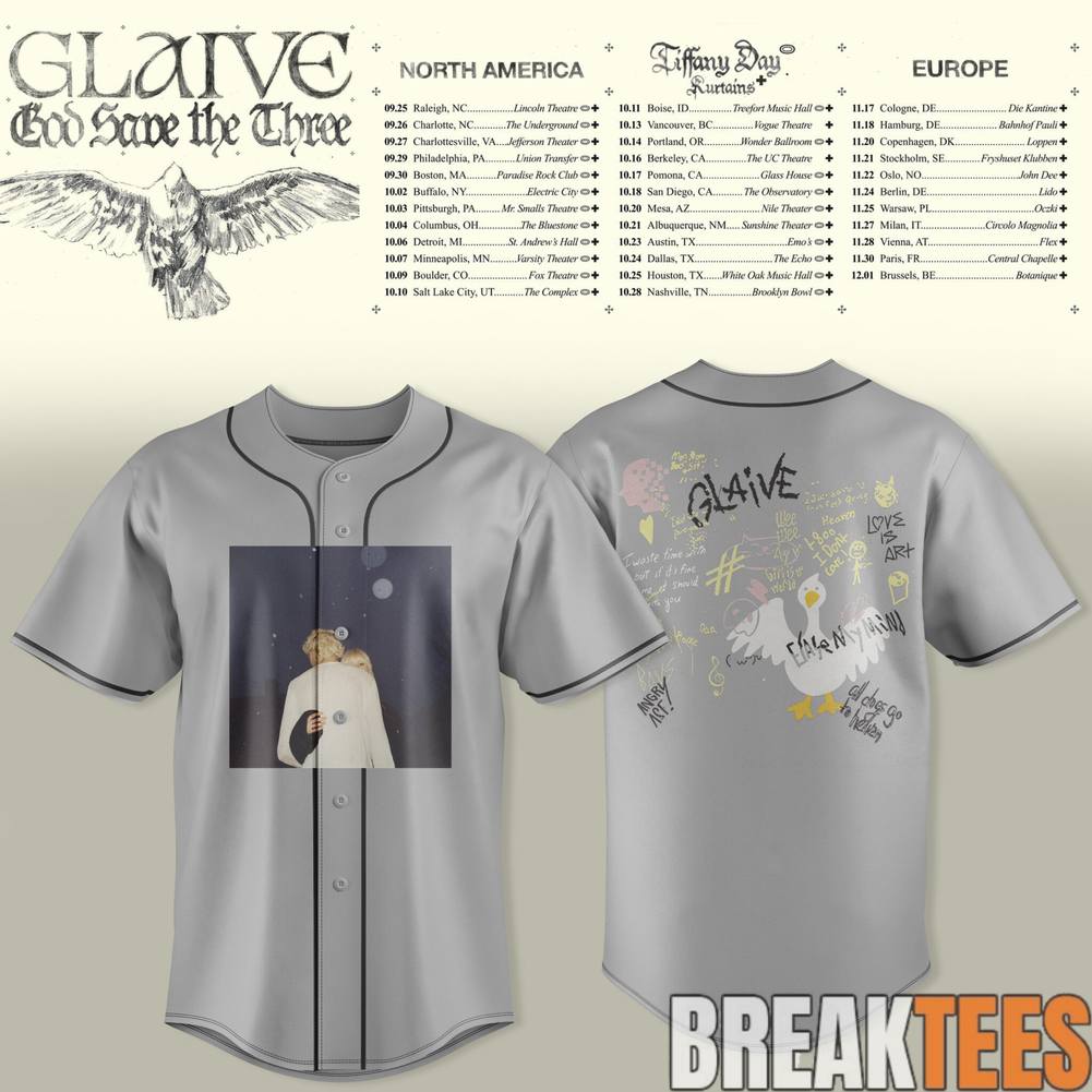 Glaive God Save The Teen 2026 Tour Grey Jersey