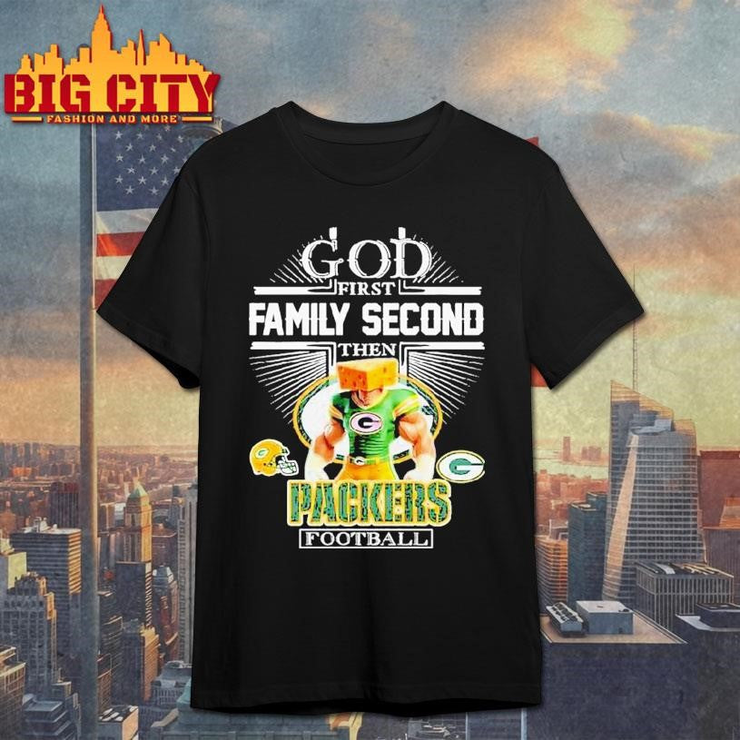 God First Family Second Then Green Bay Packers Mascot Shirt