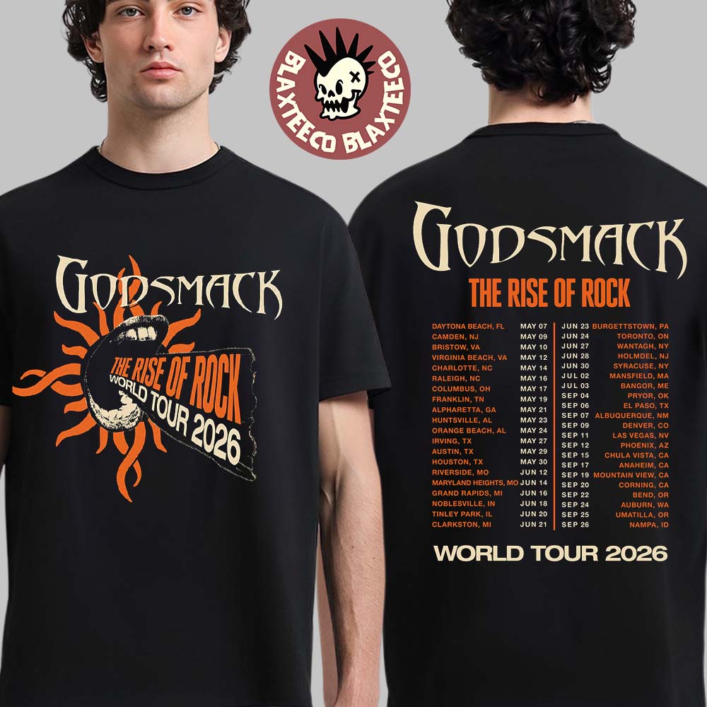 Godsmack The Rise Of Rock World Tour 2026 Merch North America Admat Itin T-Shirt