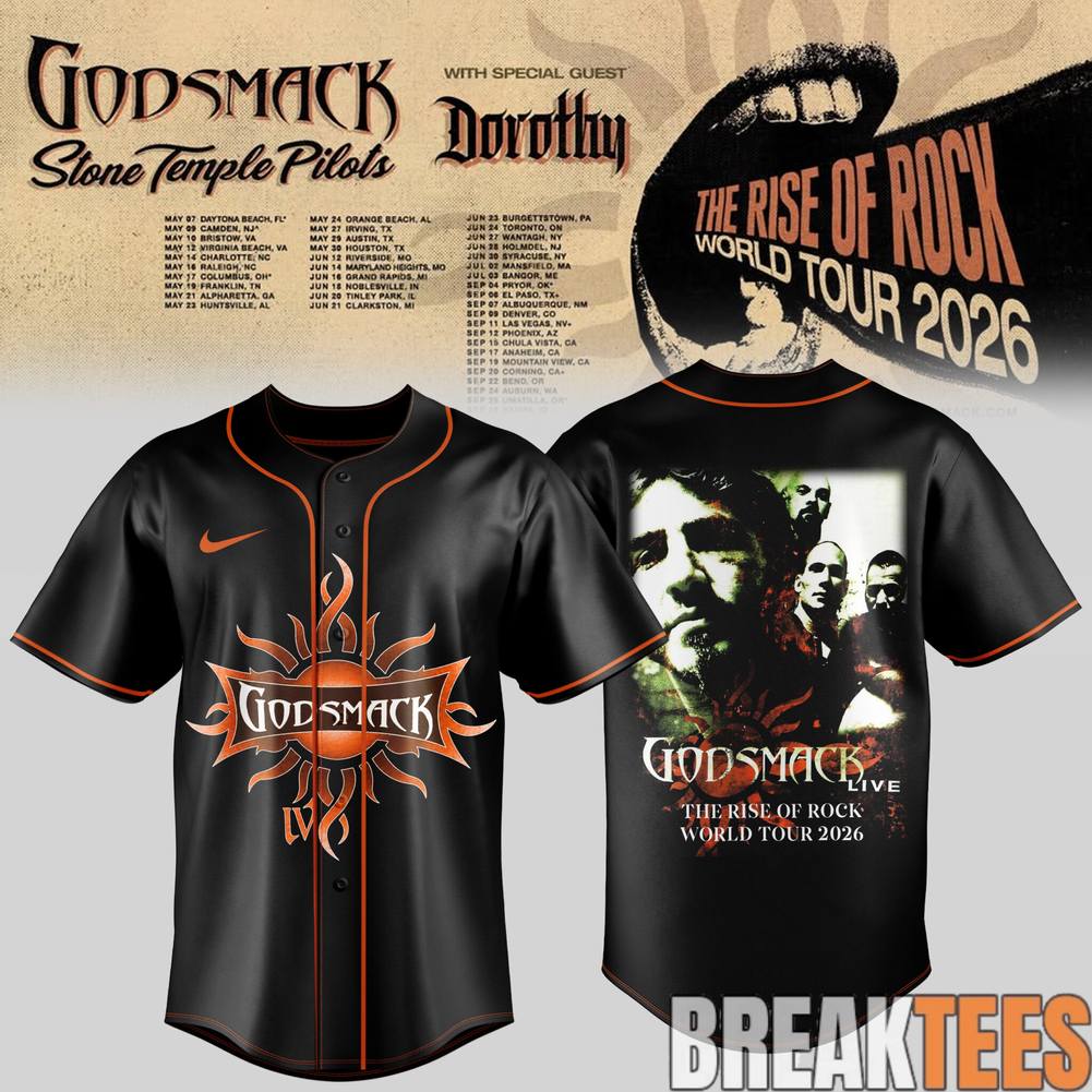Godsmack The Rise of Rock World Tour 2026 Stone Temple Pilots Jersey