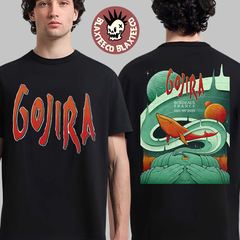 Gojira Bordeaux France 2025 Event Poster At Arkea Arena On December 9 2025 Two Sided T-Shirt