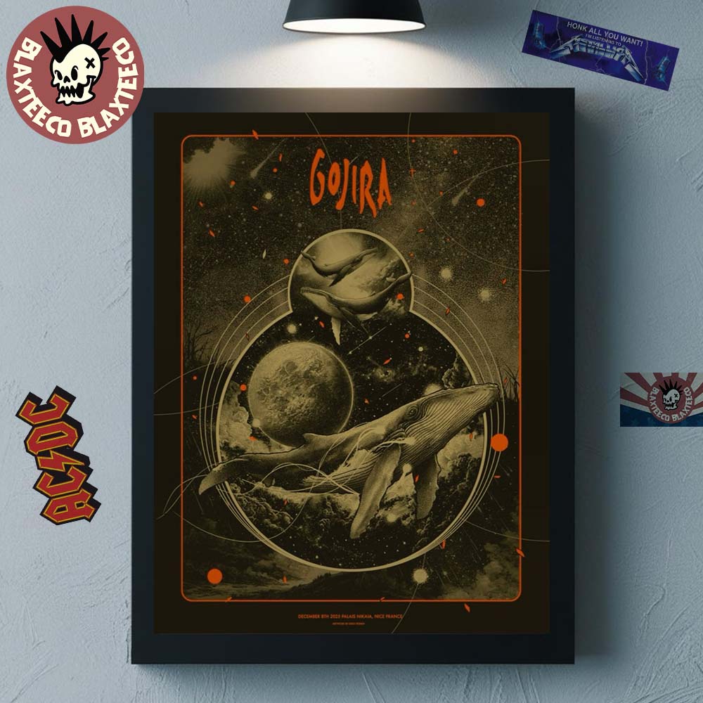 Gojira Nice France 2025 Event Poster At Palais Nikaia On December 8 2025 Home Decor Poster Canvas