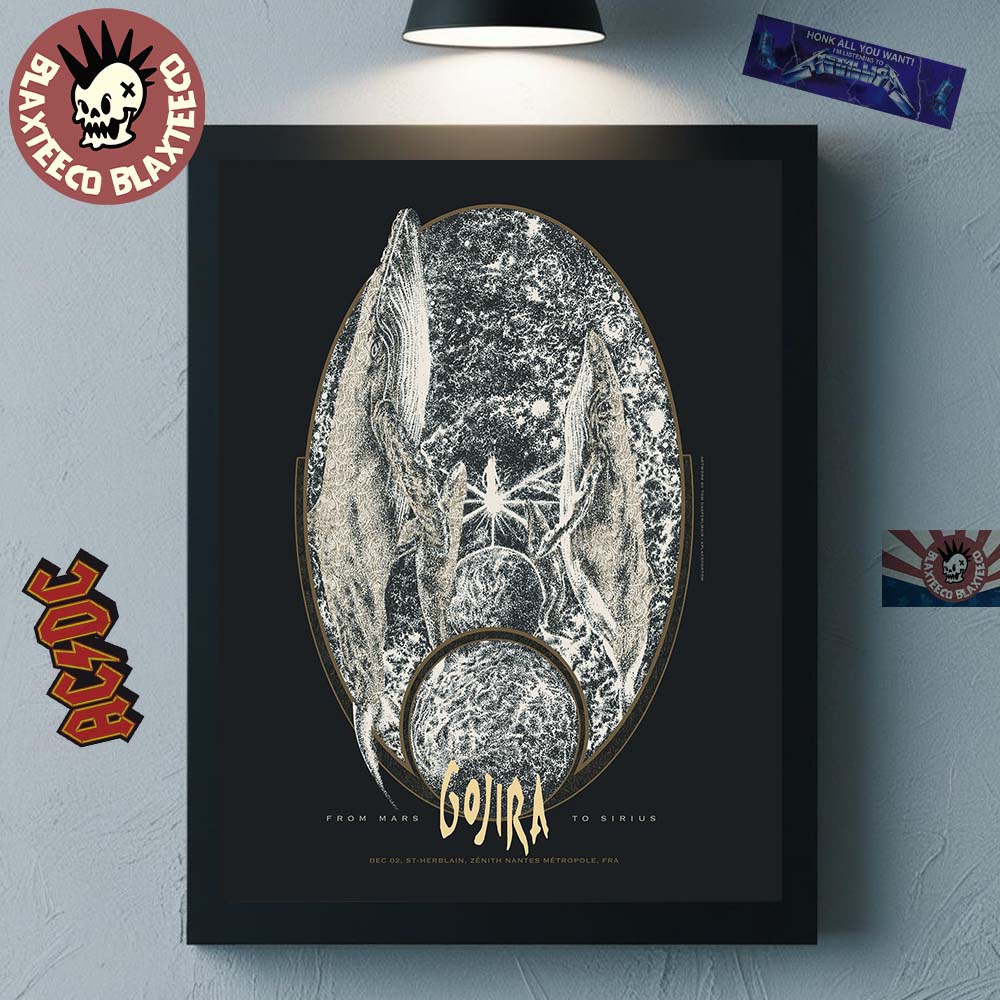 Gojira St Herblain France 2025 Event Poster At Zenith Nantes Metropole On December 2 2025 From Mars To Sirius Home Decor Poster Canvas