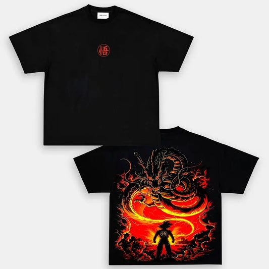 "Goku Calling Dragon" Dragon Ball Z Retro Vintage Unisex Oversize Anime Manga Lightweight Cotton T-shirt, Anime Merch, Gift For Anime Fan, Anime Lover