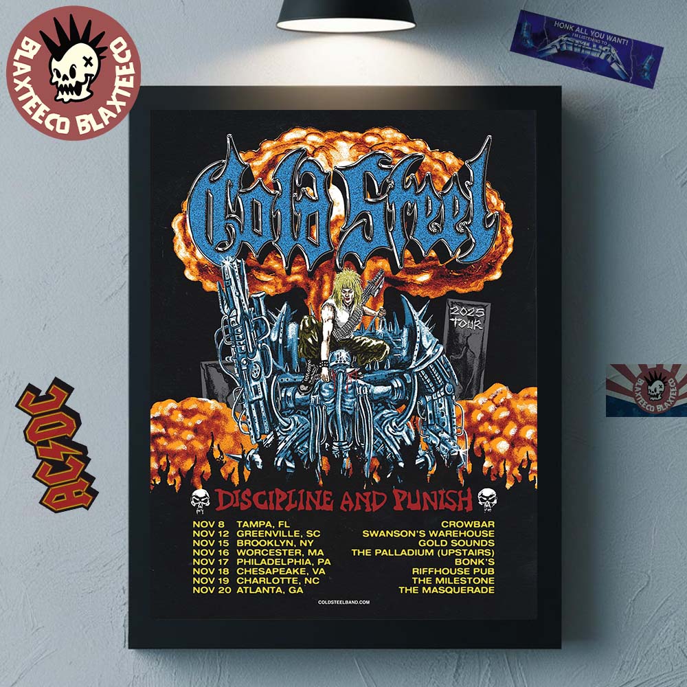 Gold Steel Discipline And Punish Tour 2025 North America November City Dates Poster Canvas