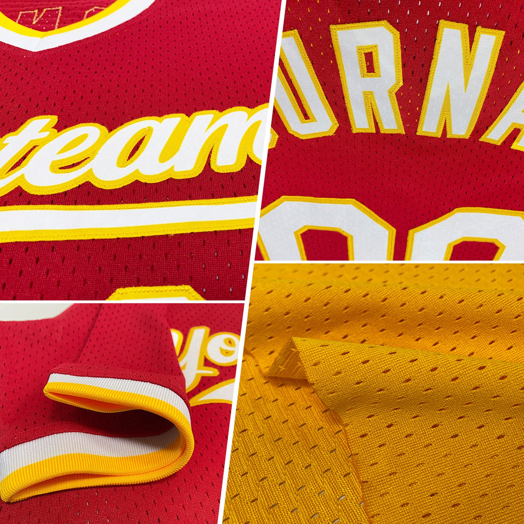 Custom Gold Navy-White Authentic Throwback Baseball Jersey