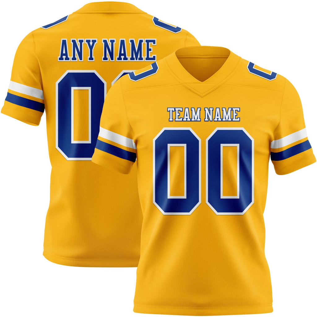 Custom Gold Royal-White Authentic Football Jersey