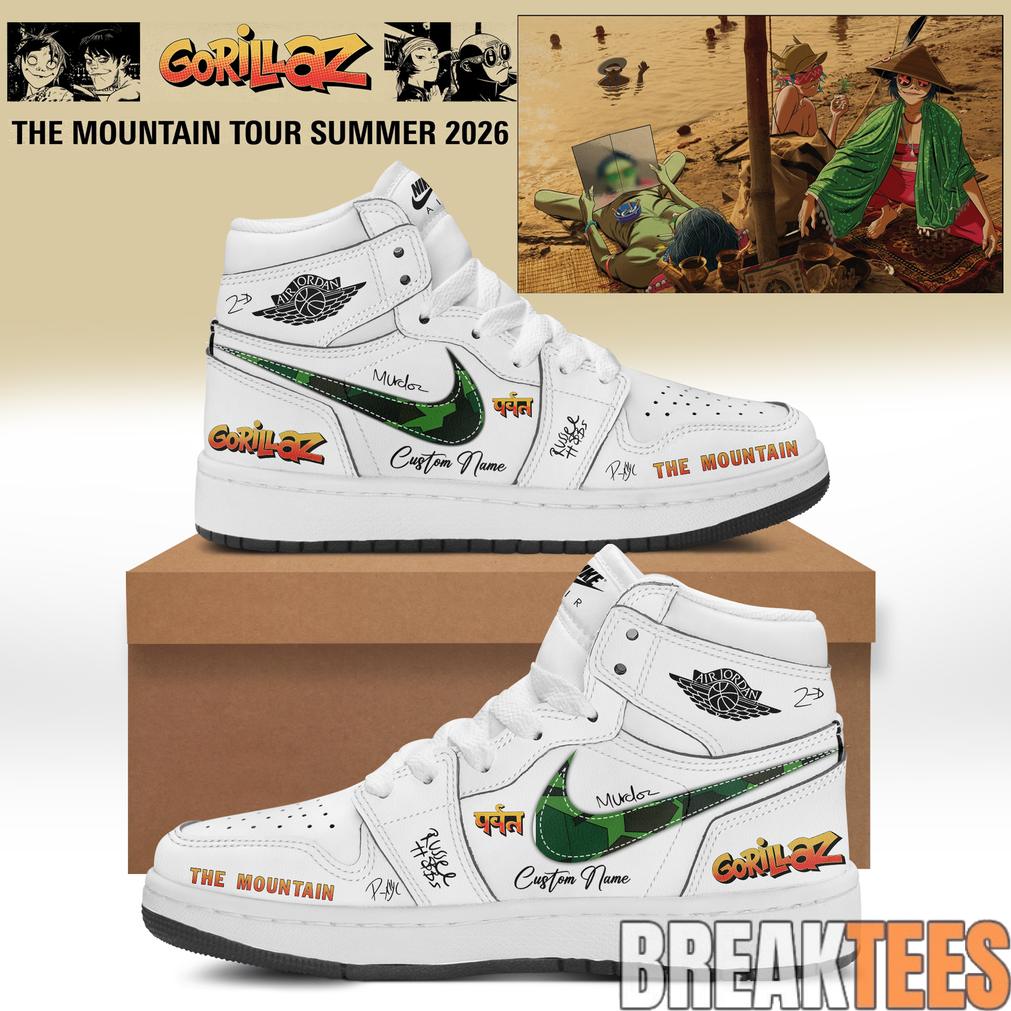 Gorillaz “The Mountain Tour” 2026 Custom AJ1 Sneaker