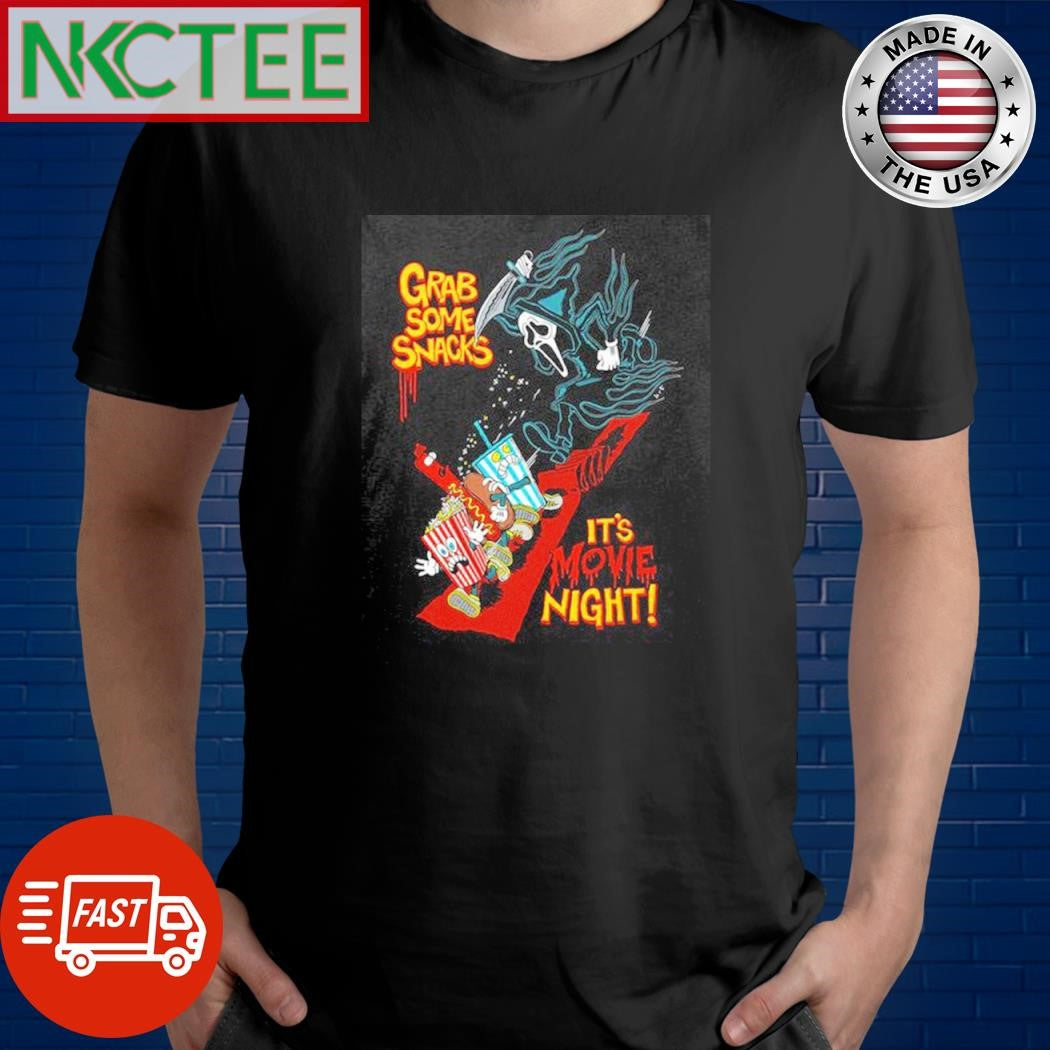 Grab some snacks it’s movie night Scream Death Mask shirt