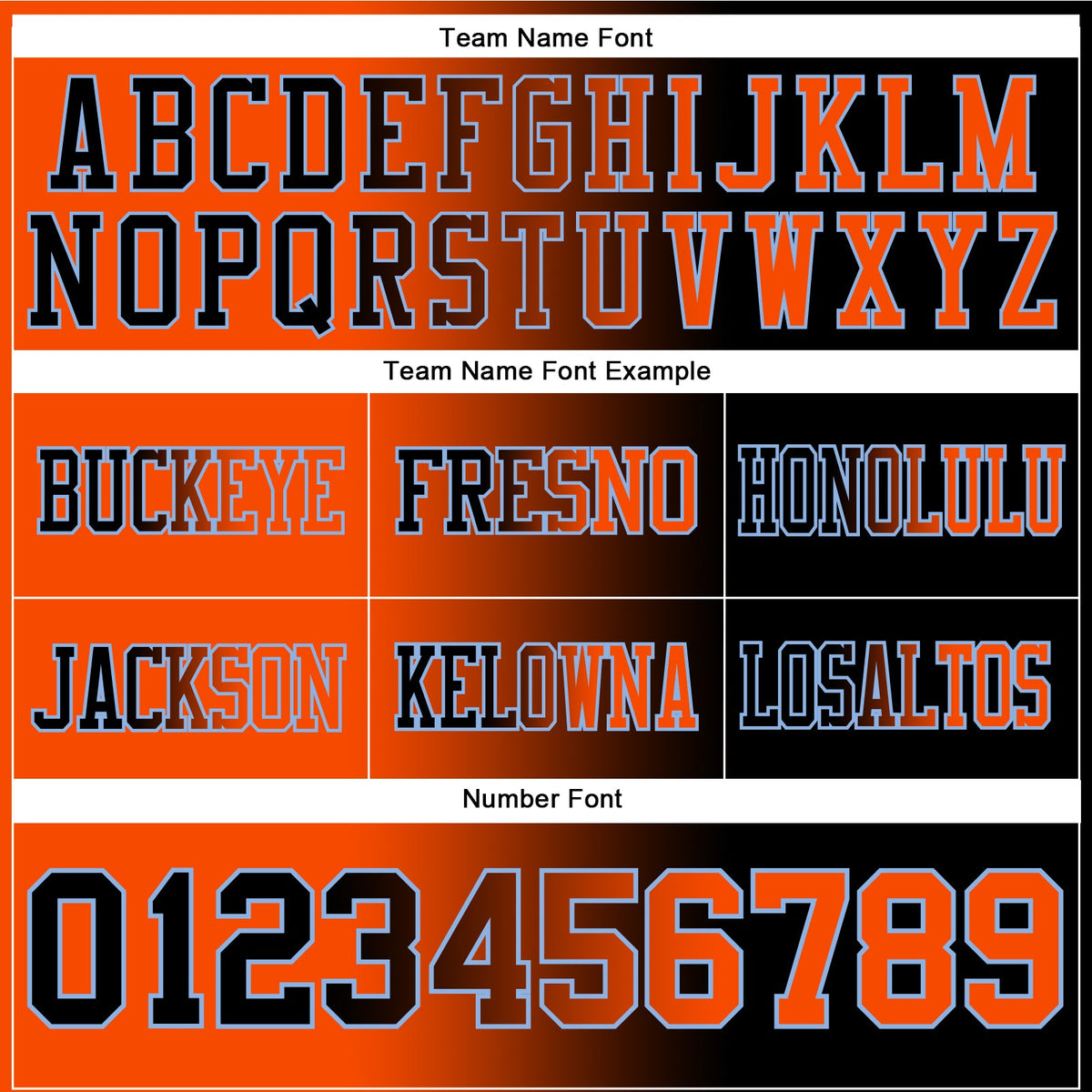 Custom Black Orange-Light Blue Authentic Gradient Fashion Football Jersey