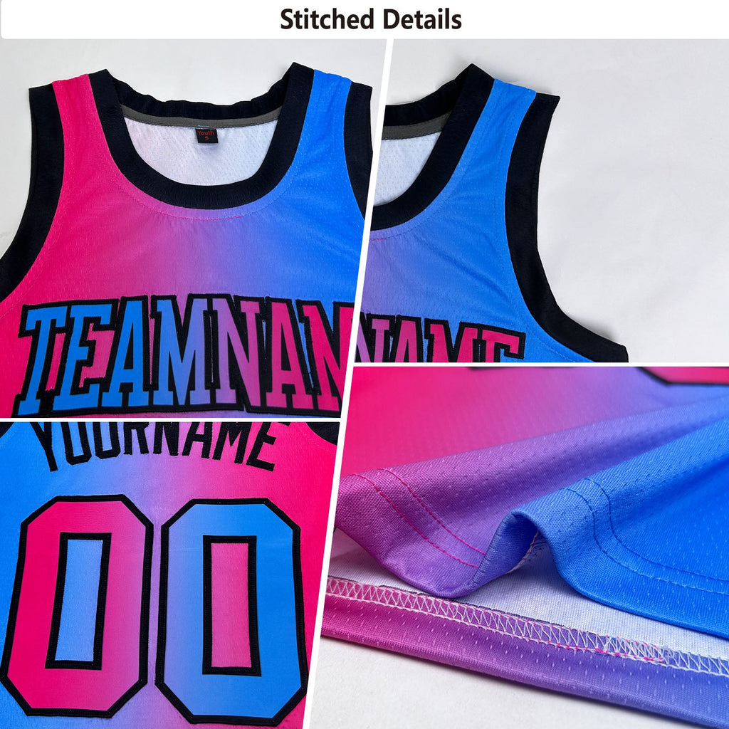 Custom Black Kelly Green-Orange Authentic Gradient Fashion Basketball Jersey