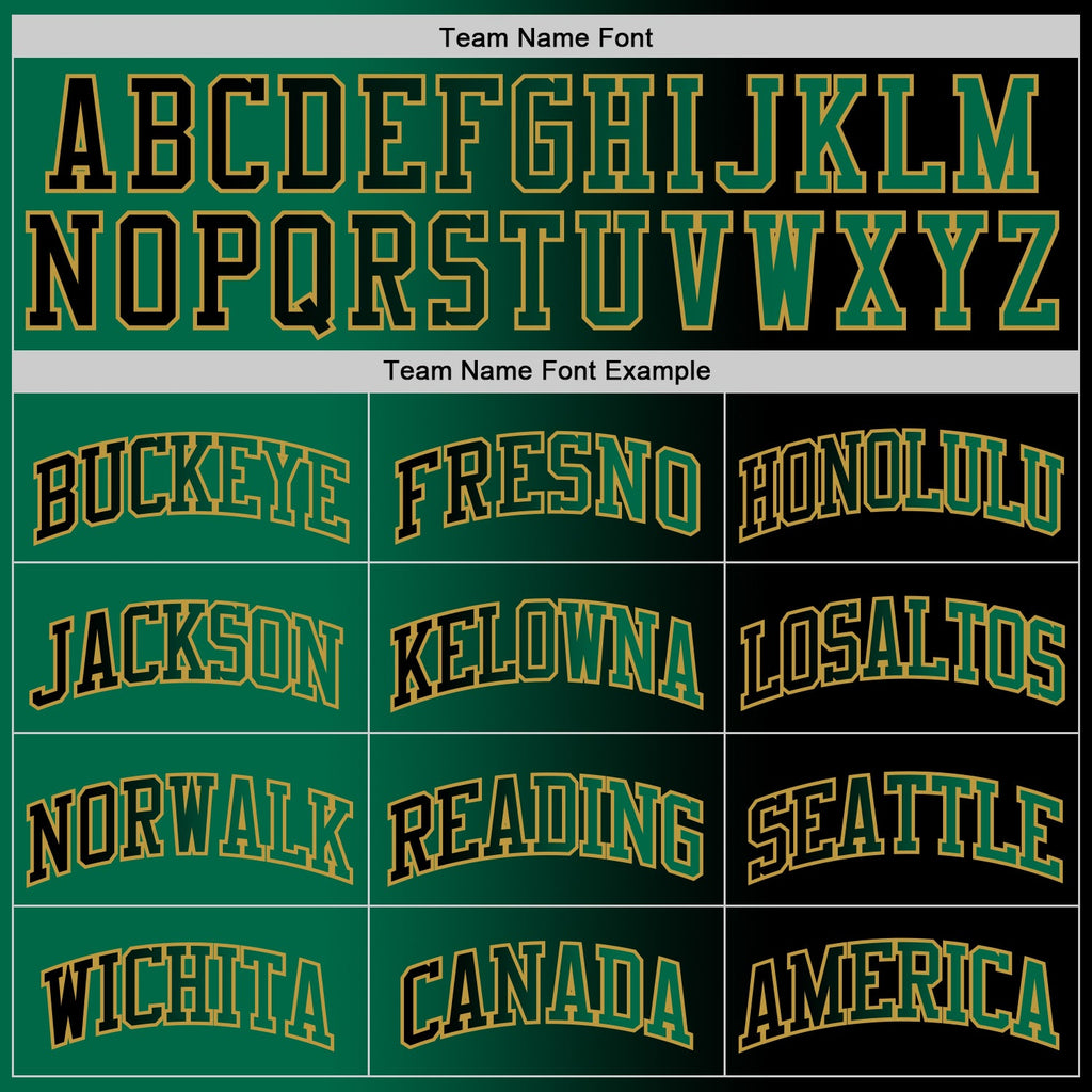 Custom Black Kelly Green-Old Gold Authentic Gradient Fashion Basketball Jersey