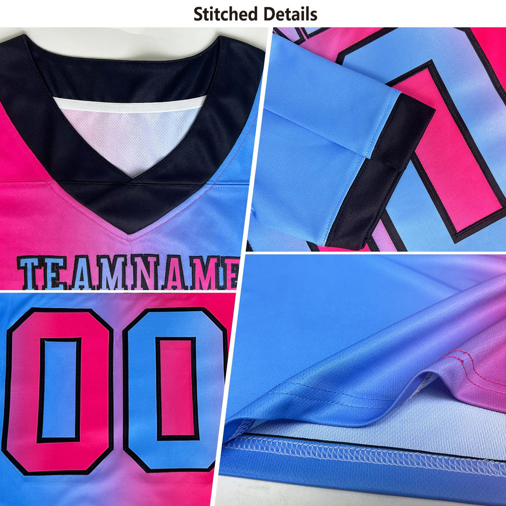 Custom Black Gray-Red Authentic Gradient Fashion Scratch Football Jersey