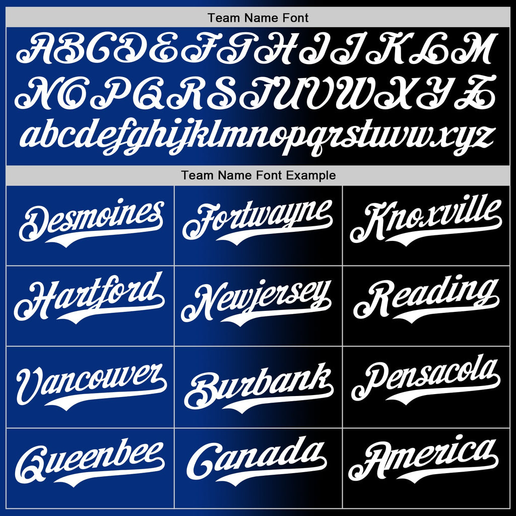 Custom Black White-Royal Authentic Gradient Fashion Baseball Jersey