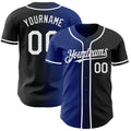 Custom Black White-Royal Authentic Gradient Fashion Baseball Jersey