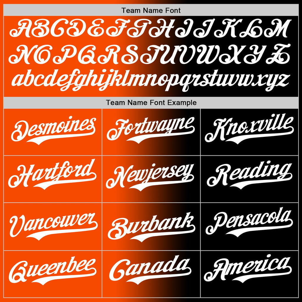 Custom Black White-Orange Authentic Gradient Fashion Baseball Jersey