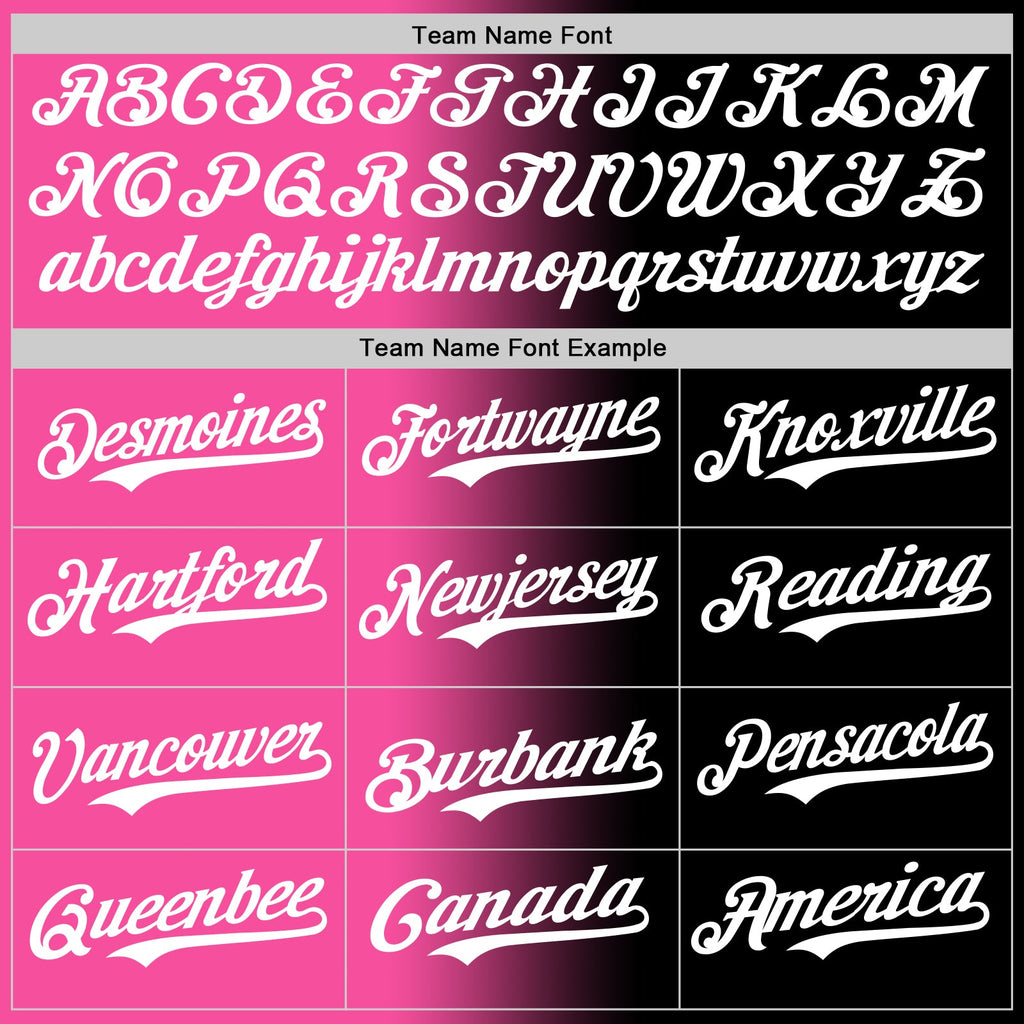 Custom Black White-Pink Authentic Gradient Fashion Baseball Jersey