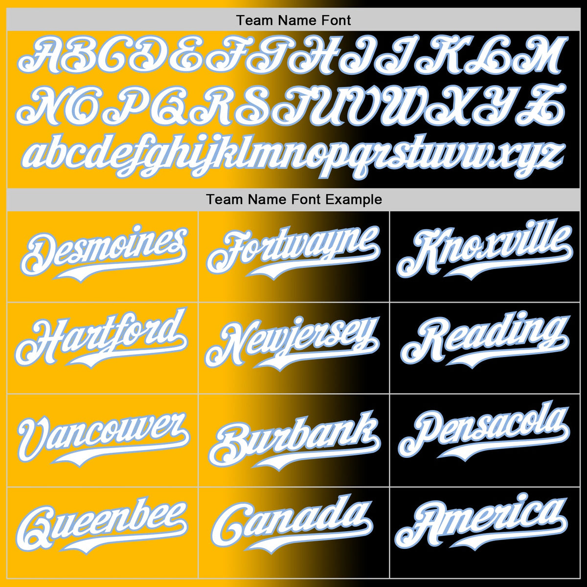 Custom Black Light Blue Gold-White Authentic Gradient Fashion Baseball Jersey