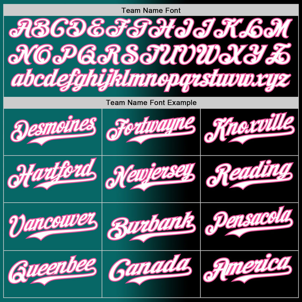 Custom Black White Teal-Pink Authentic Gradient Fashion Baseball Jersey