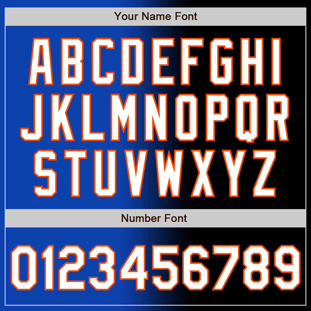 Custom Black White Thunder Blue-Orange Authentic Gradient Fashion Baseball Jersey