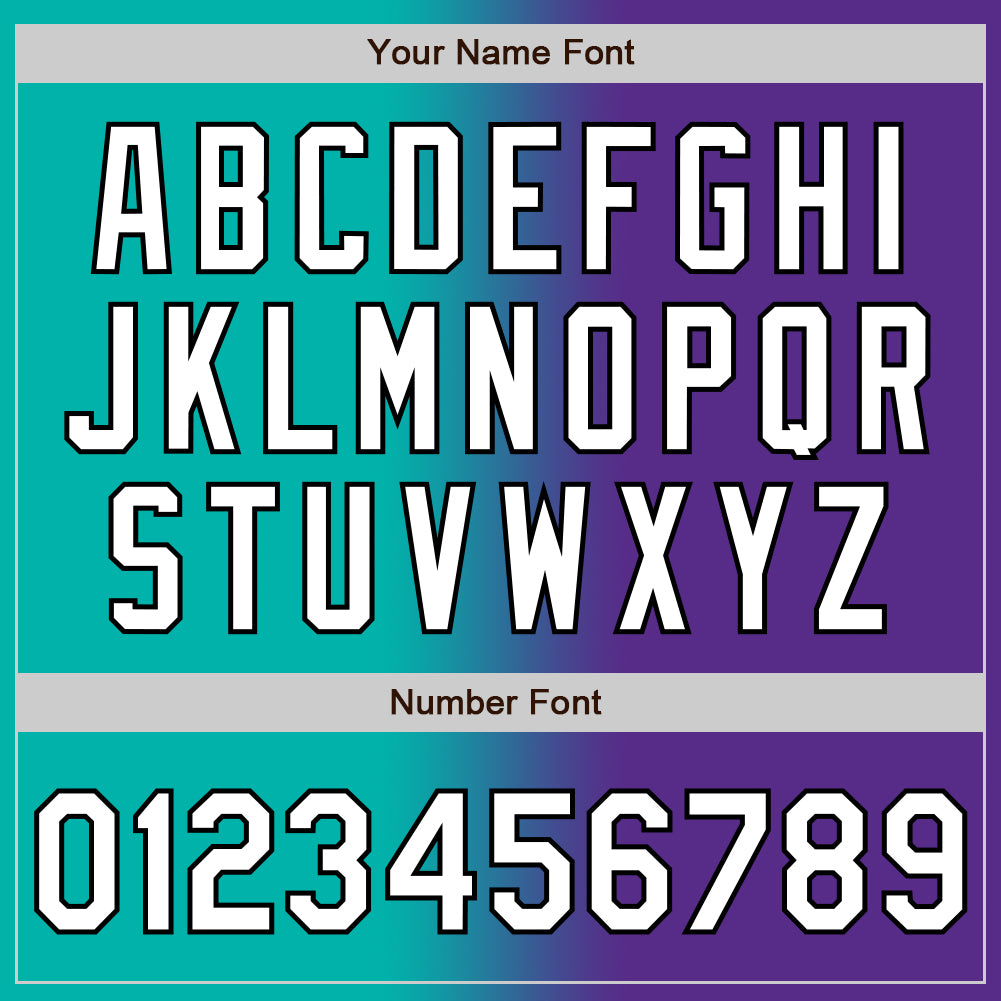 Custom Purple White Aqua-Black Authentic Gradient Fashion Baseball Jersey