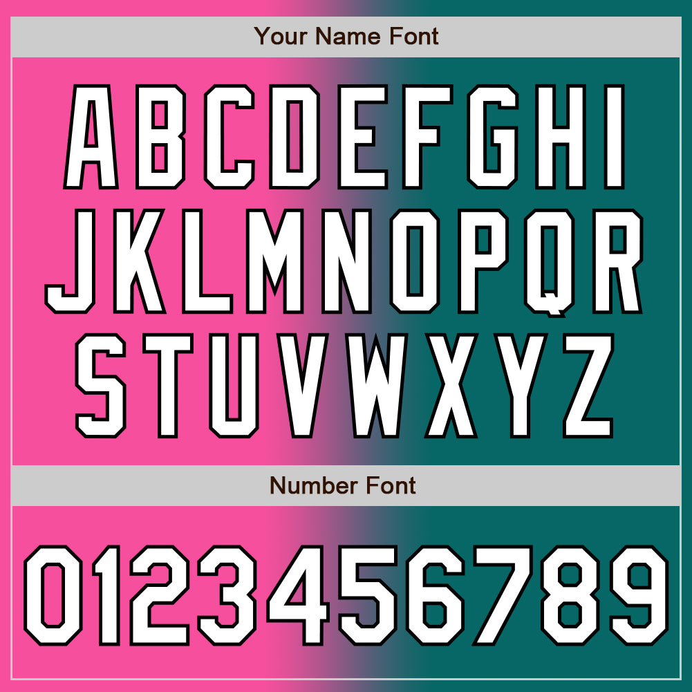 Custom Teal White Pink-Black Authentic Gradient Fashion Baseball Jersey