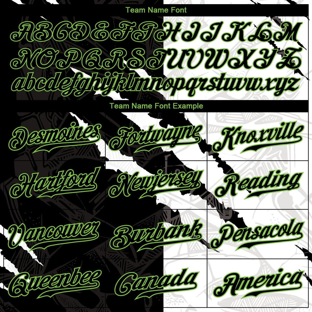 Custom Graffiti Pattern Black-Neon Green 3D Scratch Authentic Baseball Jersey