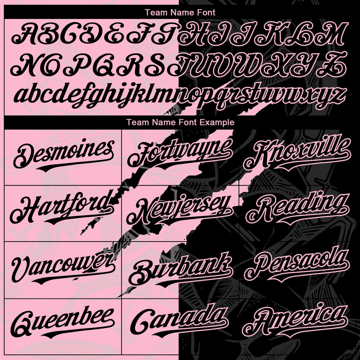 Custom Graffiti Pattern Black-Light Pink 3D Scratch Authentic Baseball Jersey