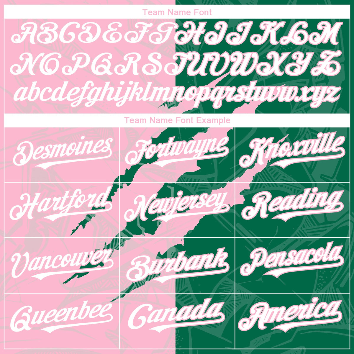 Custom Graffiti Pattern White Kelly Green-Light Pink 3D Scratch Authentic Baseball Jersey