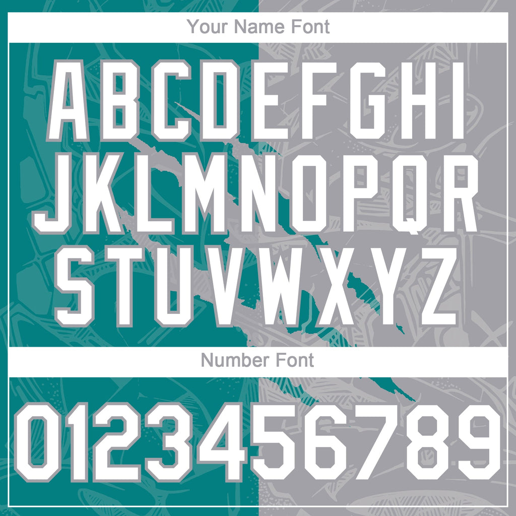 Custom Graffiti Pattern White Teal-Gray 3D Scratch Authentic Baseball Jersey
