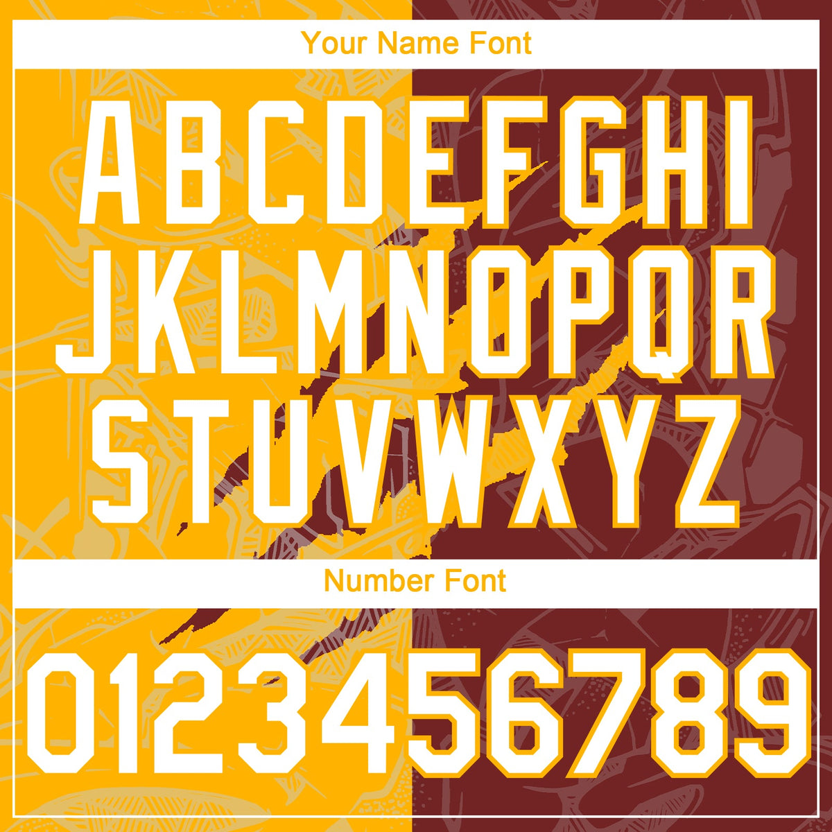 Custom Graffiti Pattern White Burgundy-Gold 3D Scratch Authentic Baseball Jersey