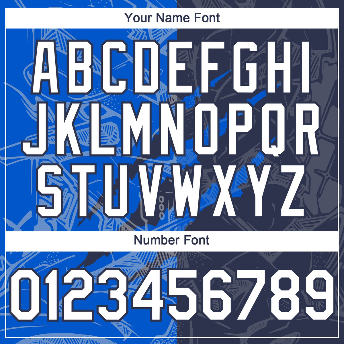 Custom Graffiti Pattern White Navy-Thunder Blue 3D Scratch Authentic Baseball Jersey