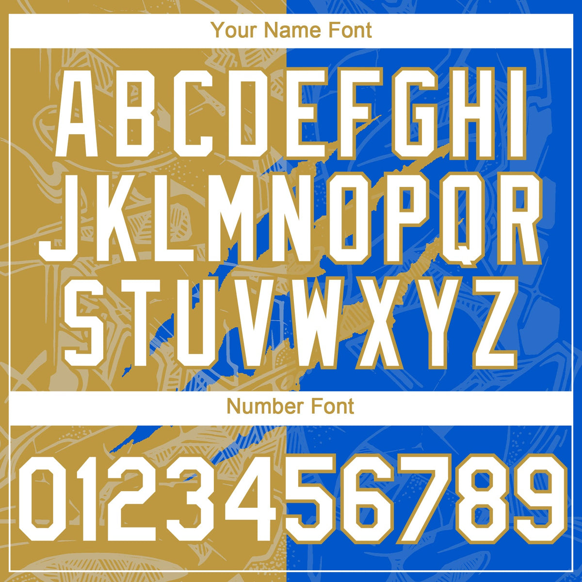 Custom Graffiti Pattern White Thunder Blue-Old Gold 3D Scratch Authentic Baseball Jersey