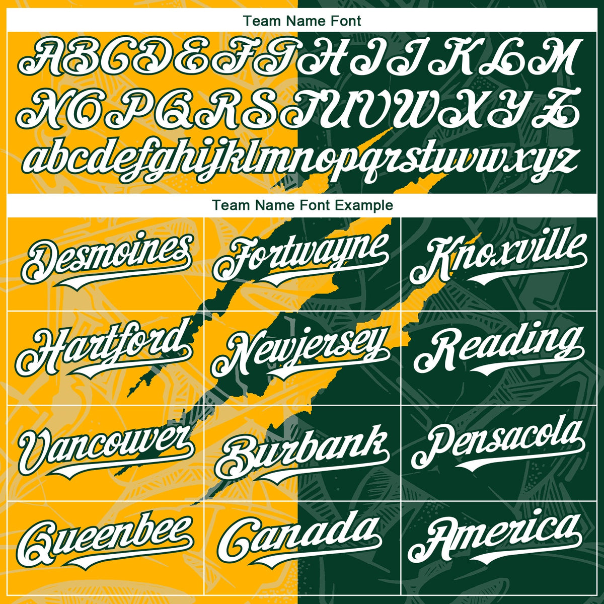 Custom Graffiti Pattern White Green-Gold 3D Scratch Authentic Baseball Jersey