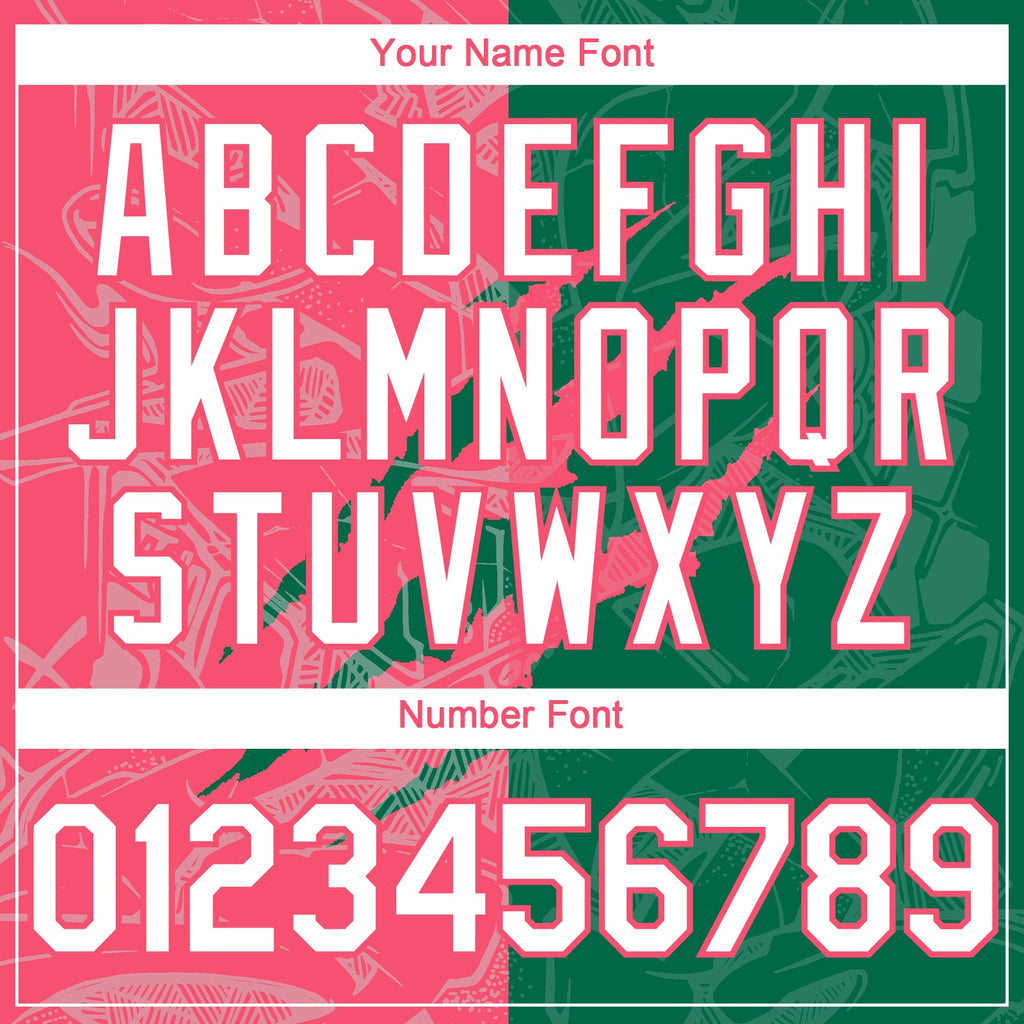 Custom Graffiti Pattern White Kelly Green-Neon Pink 3D Scratch Authentic Baseball Jersey